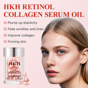 HKH Retinol-Serum-Kapseln fürs Gesicht: 48 Kapseln Vitamin A Anti-Aging-Nachtserum gegen Falten – Vitamin E Kollagenöl für Frauen – Tägliche Tiefenpflege für feine Linien, glättet und spendet Feuchtigkeit – 16,4 ml
