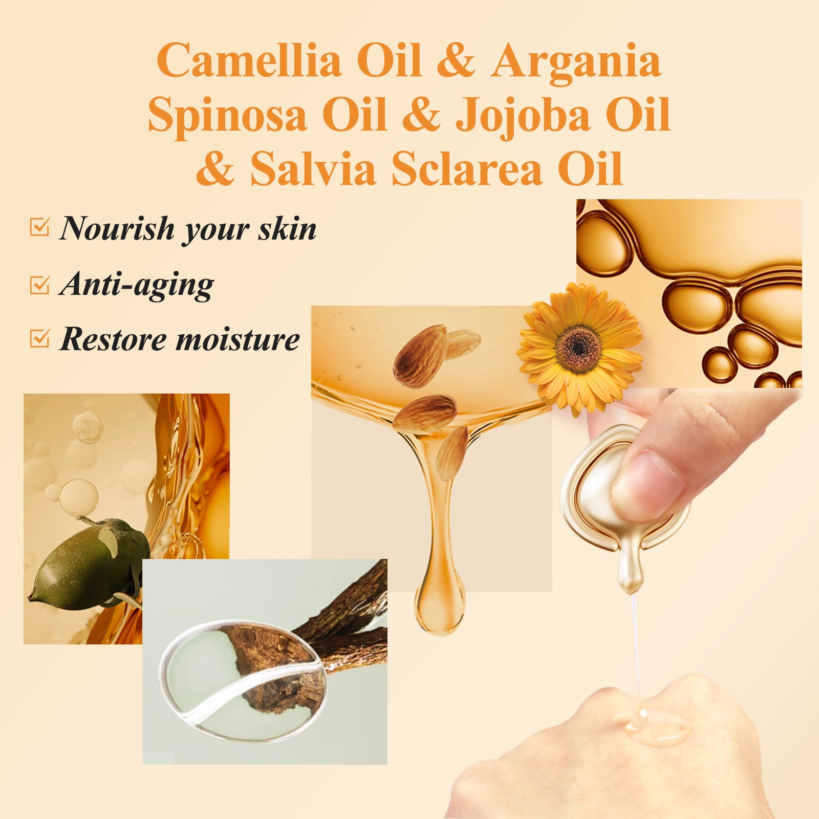 HKH Retinol + HPR Serum fürs Gesicht – Anti-Aging-Nachtpflege gegen Falten – Retinol-Kapseln – Peptidserum für Frauen – Strafft die Haut gegen feine Linien und schlaffe Haut – Frei von Duftstoffen und Alkohol, nicht fettend