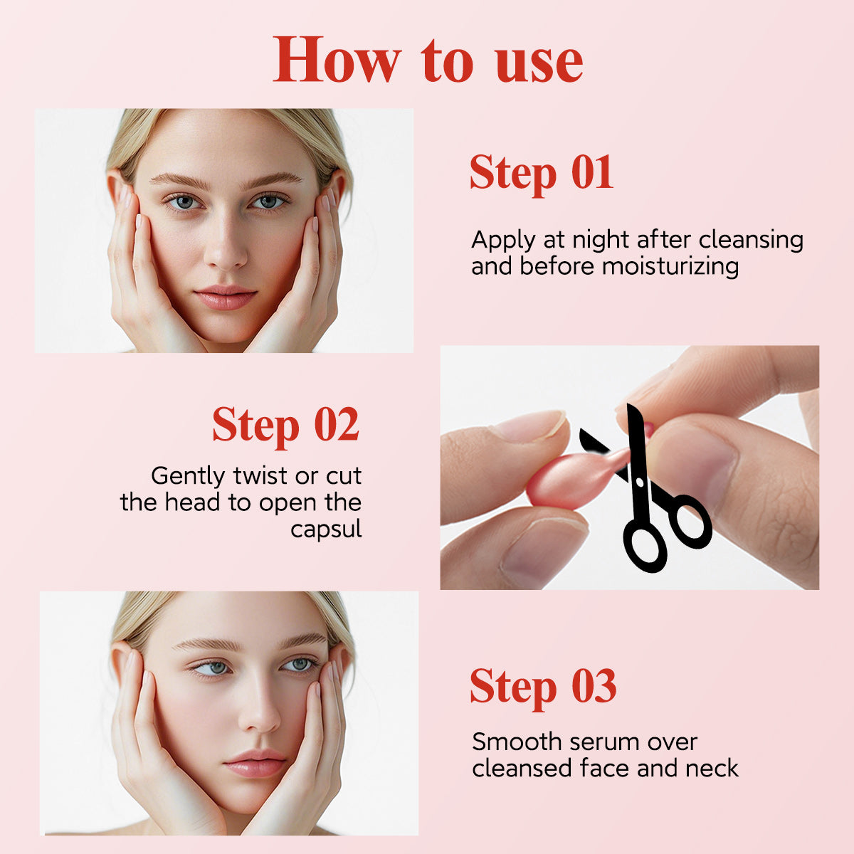 HKH Retinol-Serum-Kapseln fürs Gesicht: 48 Kapseln Vitamin A Anti-Aging-Nachtserum gegen Falten – Vitamin E Kollagenöl für Frauen – Tägliche Tiefenpflege für feine Linien, glättet und spendet Feuchtigkeit – 16,4 ml