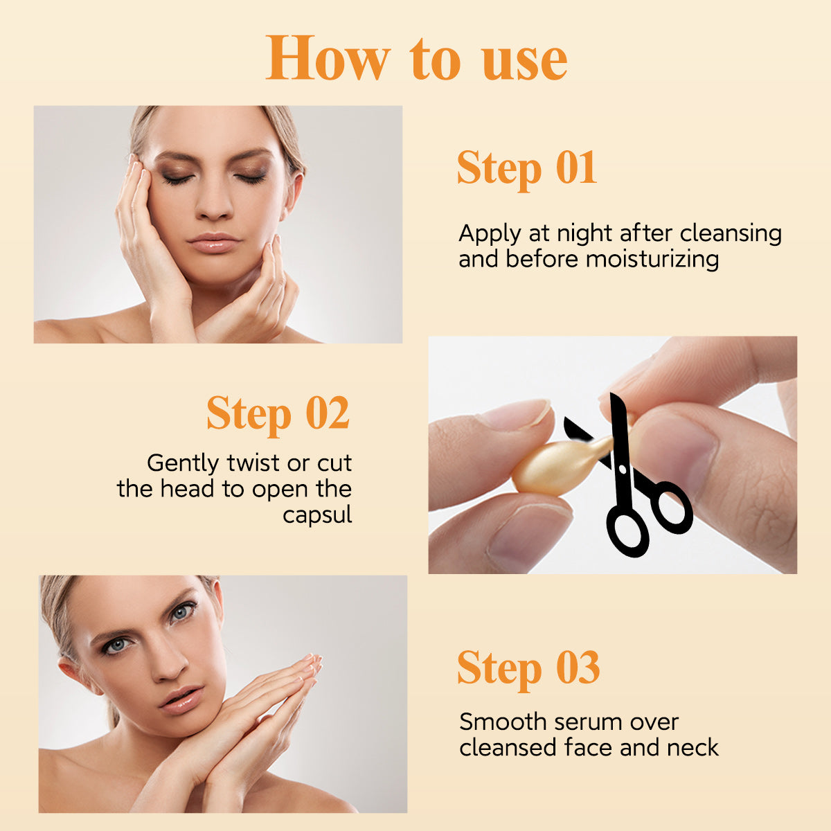 HKH Vitamin C Super Serum fürs Gesicht – Anti-Aging-Hautpflege Vitamin E Gesichtsserum-Kapseln mit Niacinamid – Vitamin-C-Serumöl für Frauen – Spendet Feuchtigkeit und sorgt für einen ebenmäßigen Teint – Ideal für unterwegs (38 Kapseln)