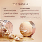 HKH Bakuchiol Retinol Serum-Kapseln: 30 Einzeldosis-Anti-Aging-Serum mit HPR und Vitamin C für Frauen von 25 bis 55 Jahren – Mildert Falten und Pigmentflecken – Straffend, glättend und feuchtigkeitsspendend – Ideal für unterwegs