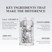 Dreifach-Vitamin-C-Serum-Kapseln für das Gesicht: Korrektur von Pigmentflecken mit Kamelien-Niacinamid VE Anti-Aging-Serum für Frauen - 28 Kapseln zur Straffung schlaffer Haut und feiner Linien
